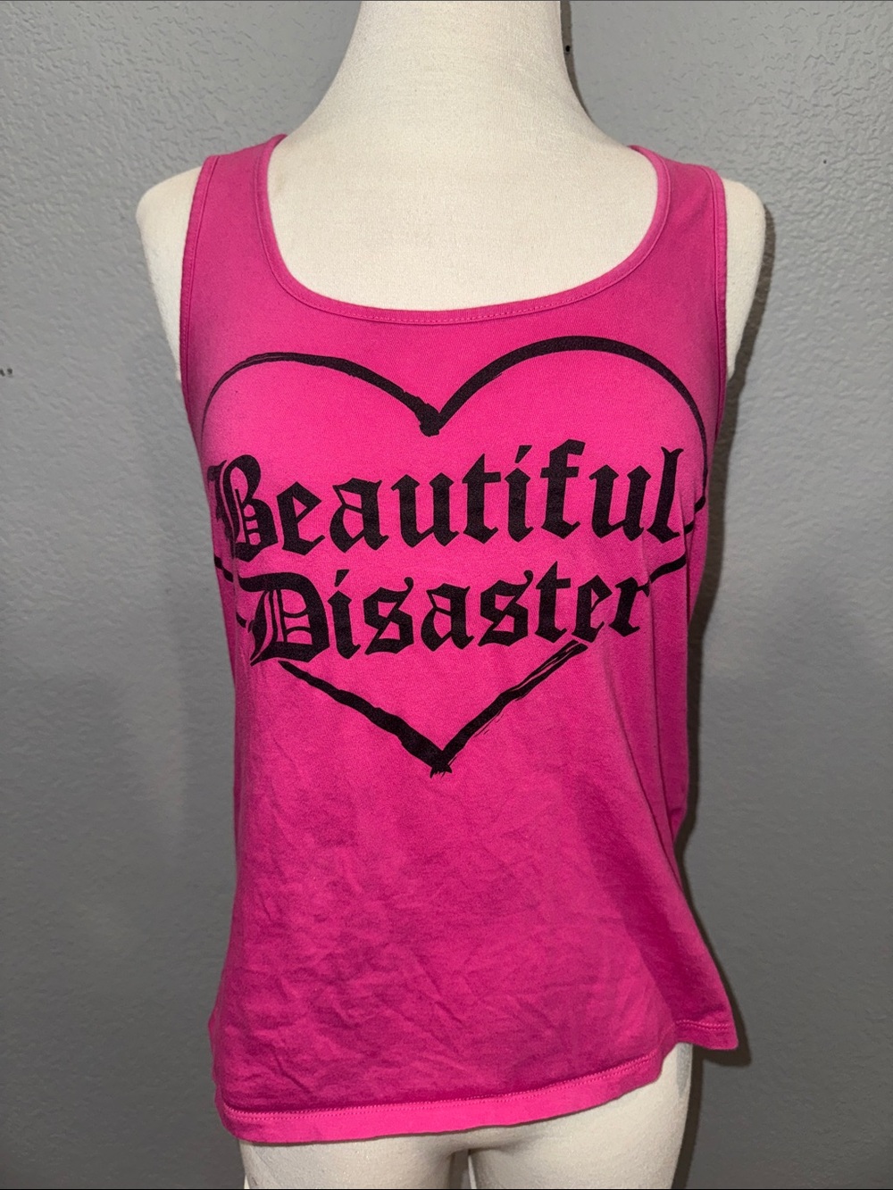 Beautiful Disaster Women's Pink Graphic Tank Top